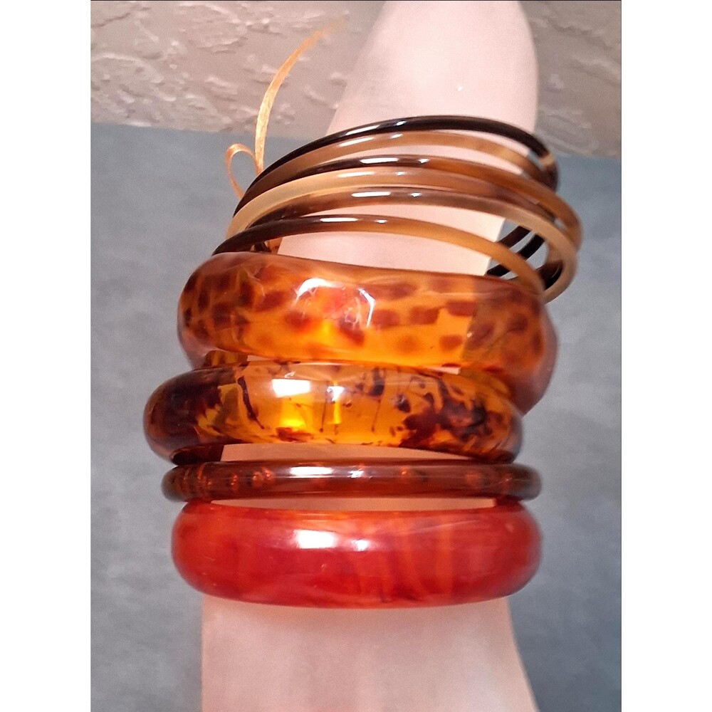 Vintage Faux Tortoiseshell Bracelet Lot (11)